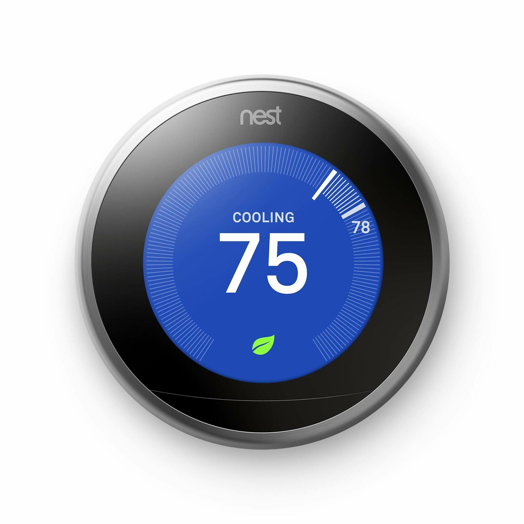 Google Nest Learning Thermostat, 3rd Gen, Stainless Steel, and Google Nest Temperature Sensor Bundle
