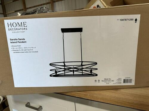 HDC Sarolta Sands 6-Light Bronze Kitchen Island Pendant Light Fixture READ