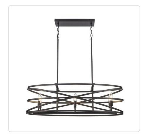HDC Sarolta Sands 6-Light Bronze Kitchen Island Pendant Light Fixture READ