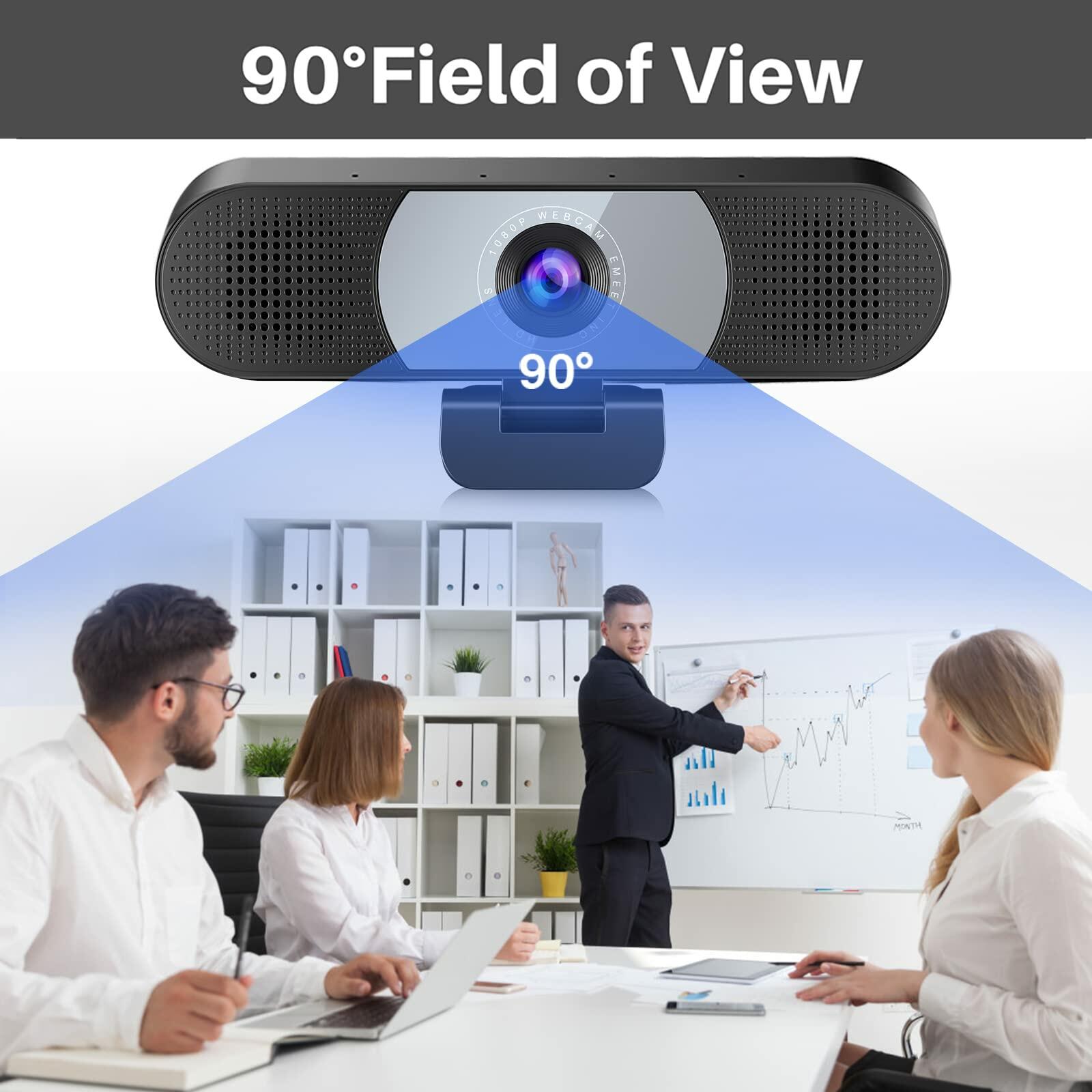 1080P Webcam with Microphone, eMeet C960 Web Camera & 3 in 1 Webcam with Mics