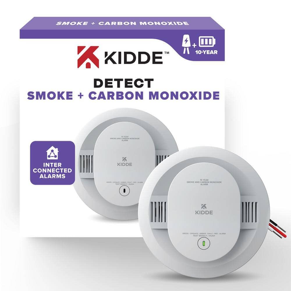 10-Year Battery & Hardwired Combination Smoke and Carbon Monoxide Detector, Interconnectable & LED Warning Lights