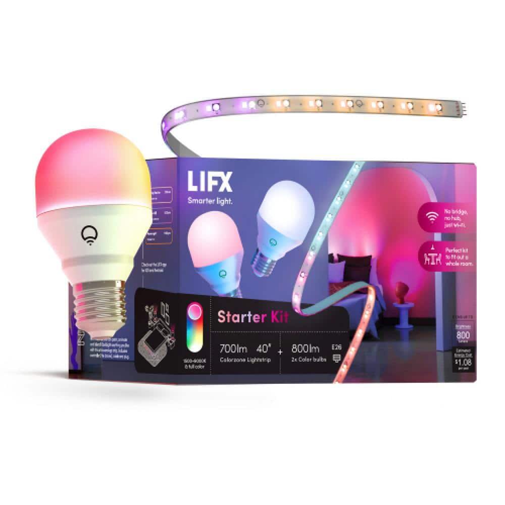 60W Equivalent Smart 2-A19 LED Light Bulbs & One 40 in. Strip Light Kit,Works
