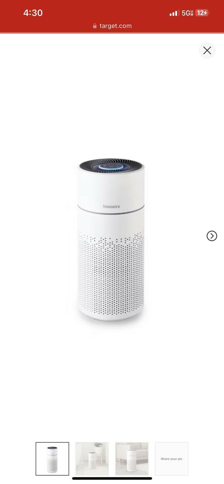 Bionaire 360 Large Air Purifier with AQS NEW