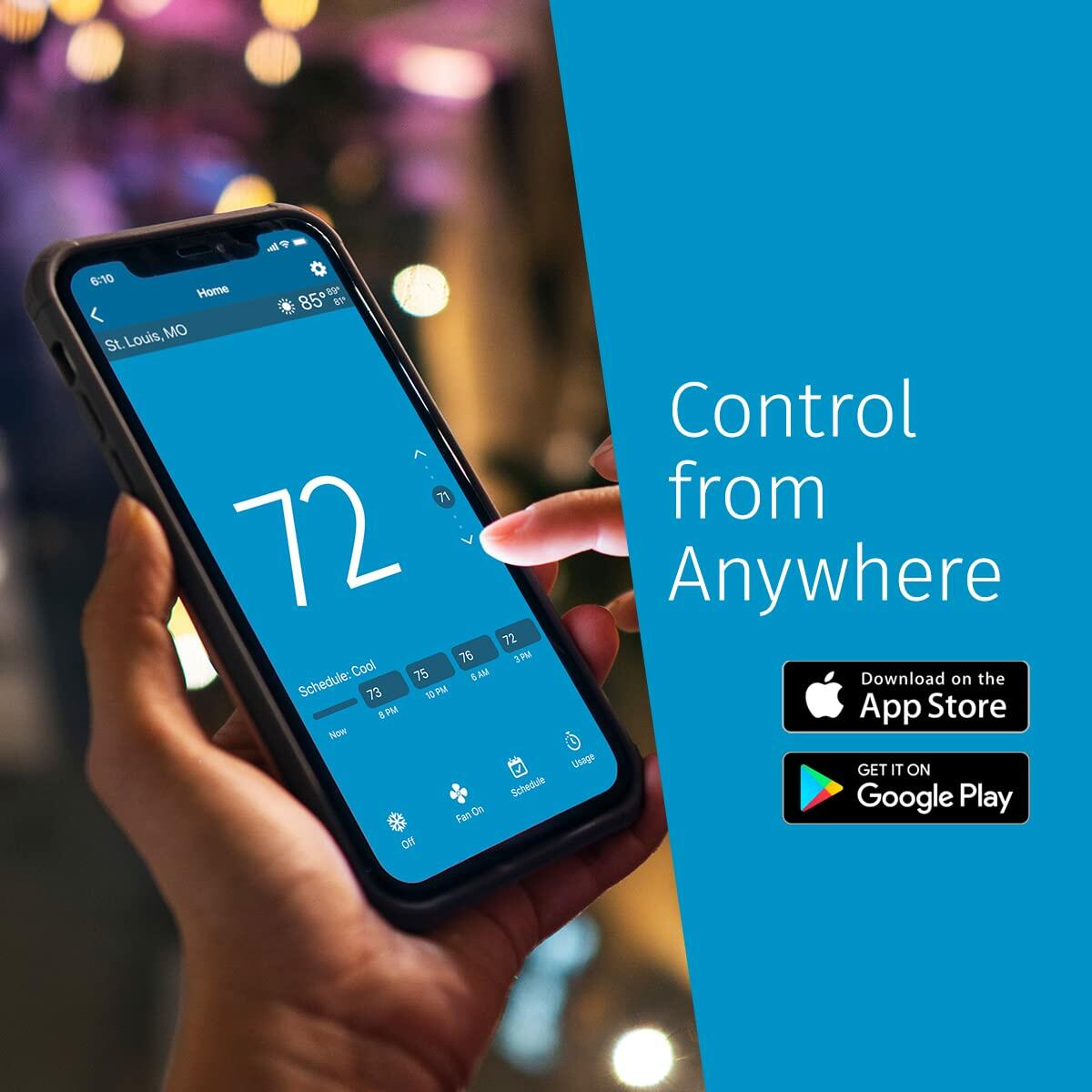 EMERSON Sensi Touch Wi-Fi Smart Thermostat with Touchscreen Color Display, Works