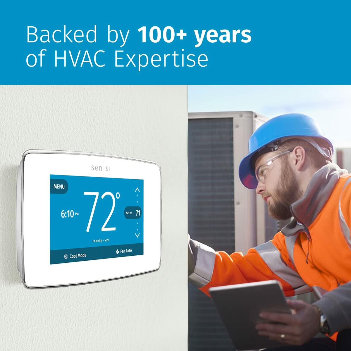 EMERSON Sensi Touch Wi-Fi Smart Thermostat with Touchscreen Color Display, Works