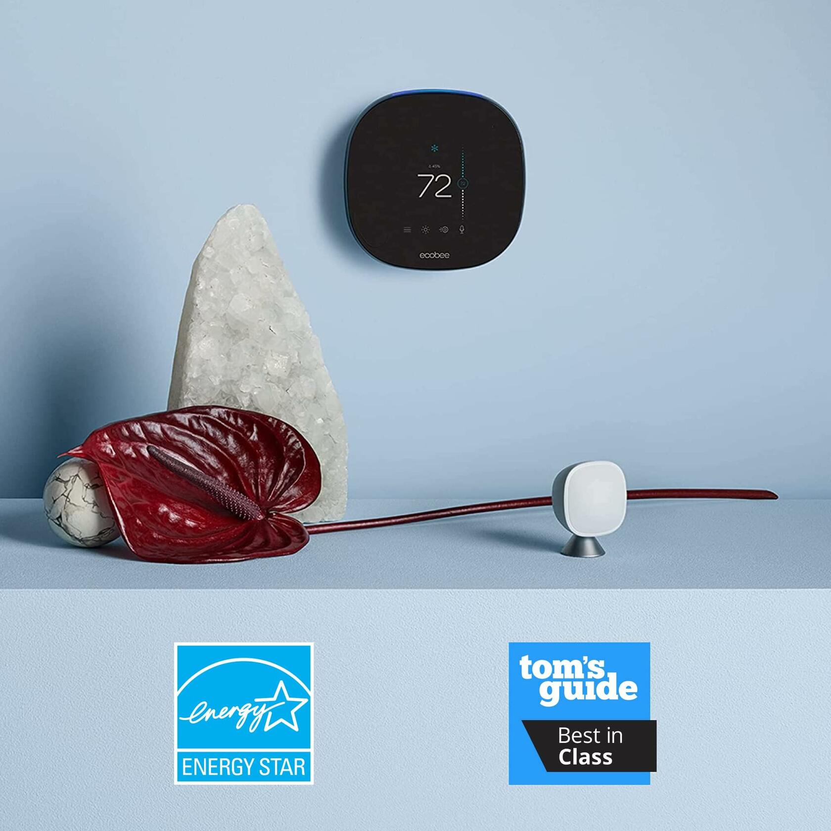 ecobee SmartThermostat with Voice Control - Programmable Wifi Thermostat - Works