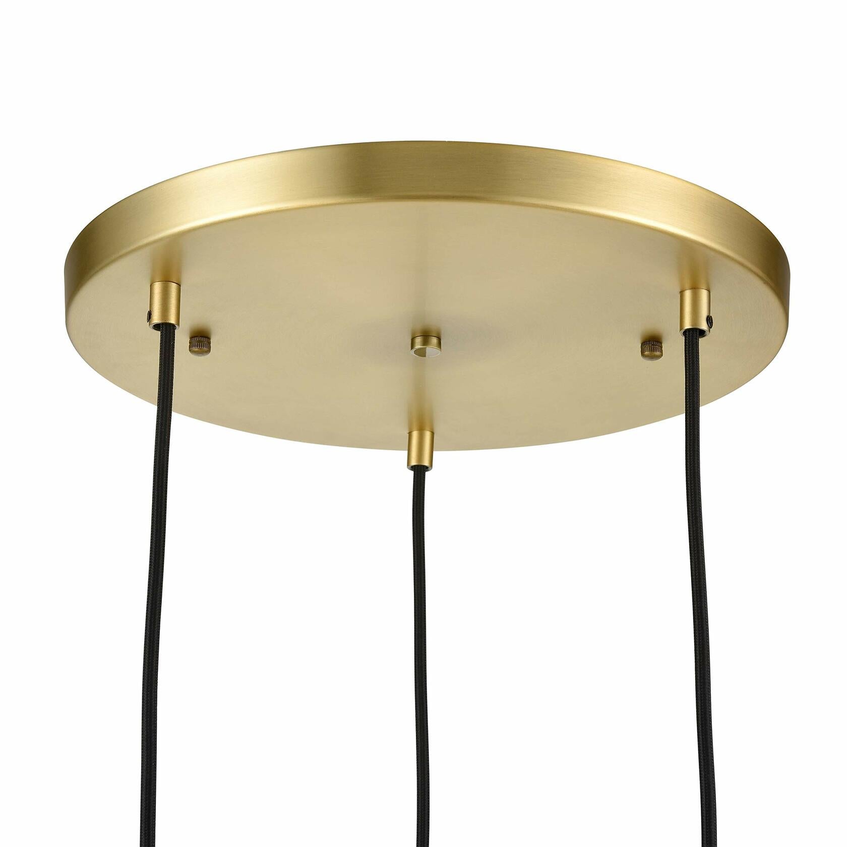 Light Society LS-C255-BB-WH Zeno 3-Light Pendant Lamp in Brushed Brass and White Glass Globes with Adjustable Length Cords, Retro Mid Century Modern Style Chandelier