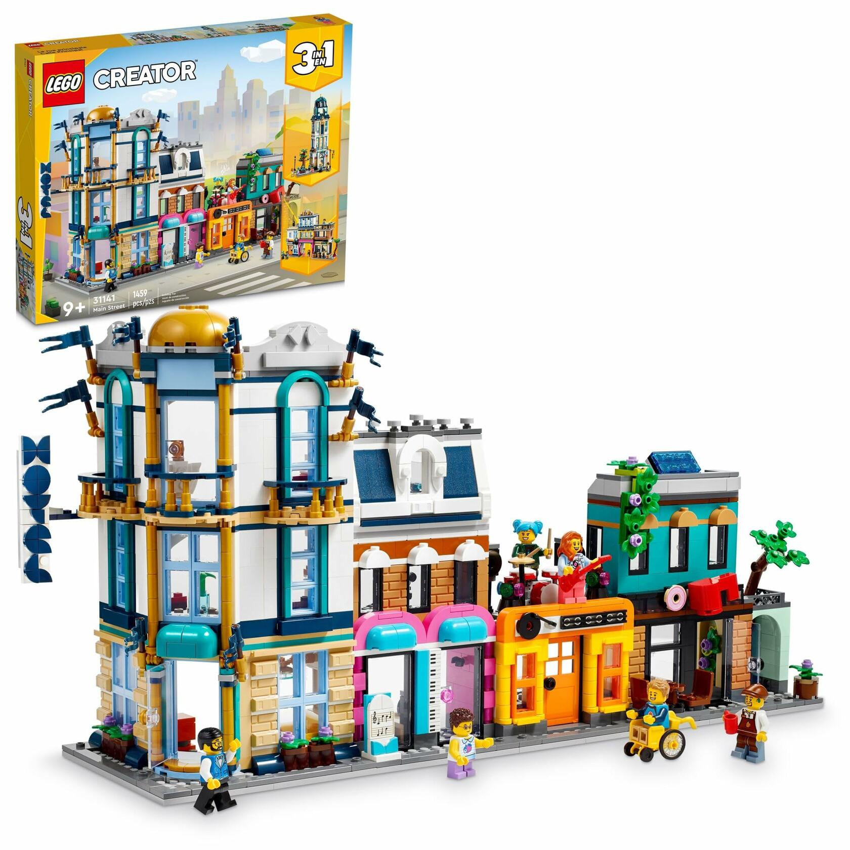 LEGO Creator Main Street 31141 Building Toy Set, 3 in 1 Toy City Art