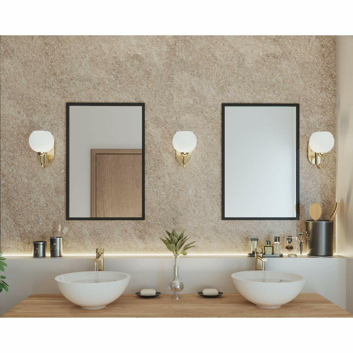 Progress Lighting Carisa Opal Glass Mid-Cen Bath Vanity Light Vintage Gold