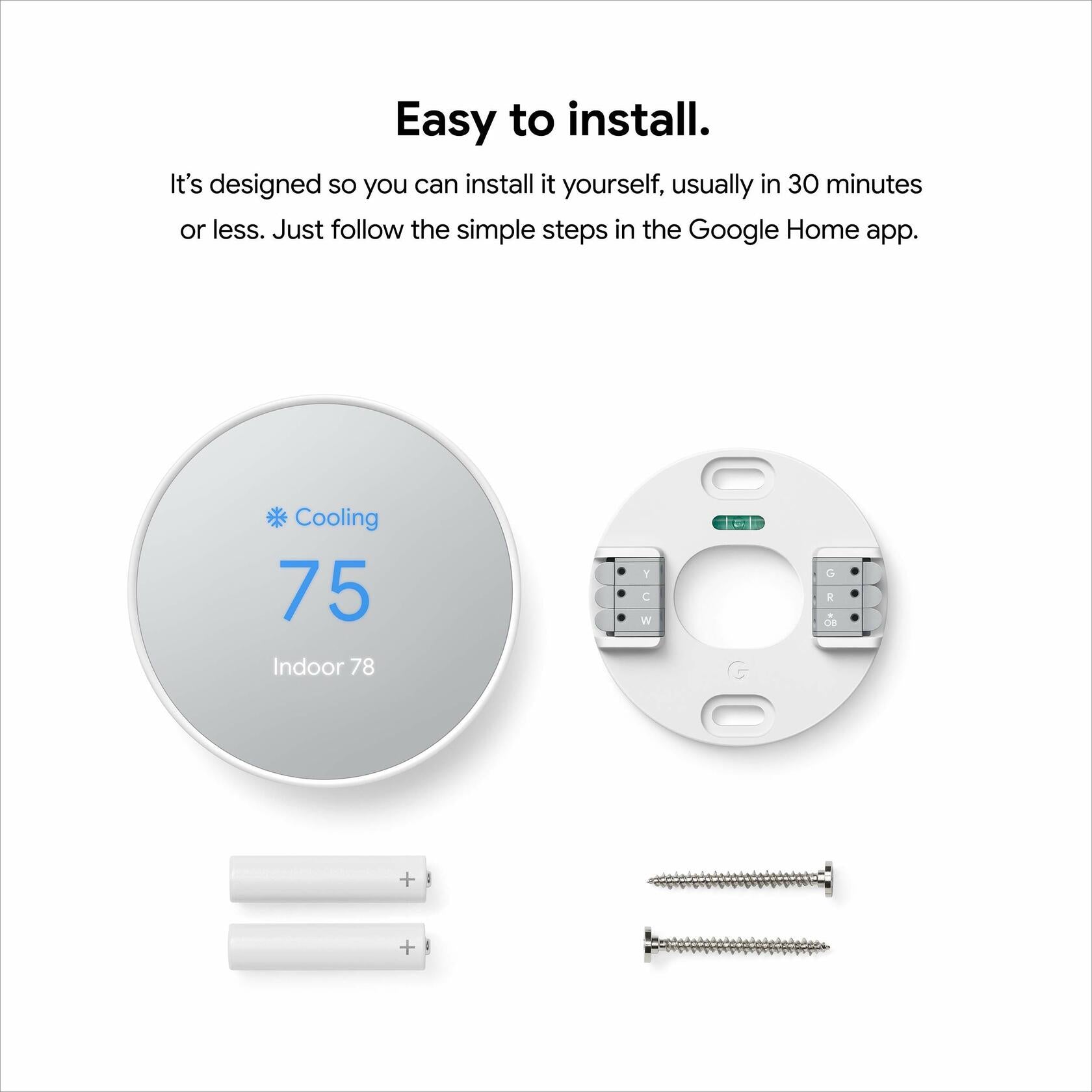Google Nest Thermostat - Smart Thermostat for Home - Programmable Wifi