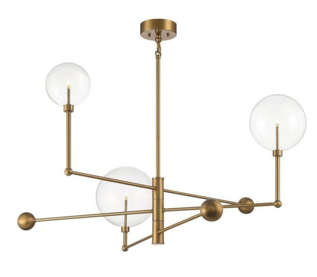 Savoy Meridian 3 Light Chandelier, English Bronze/Clear - M100100ORB
