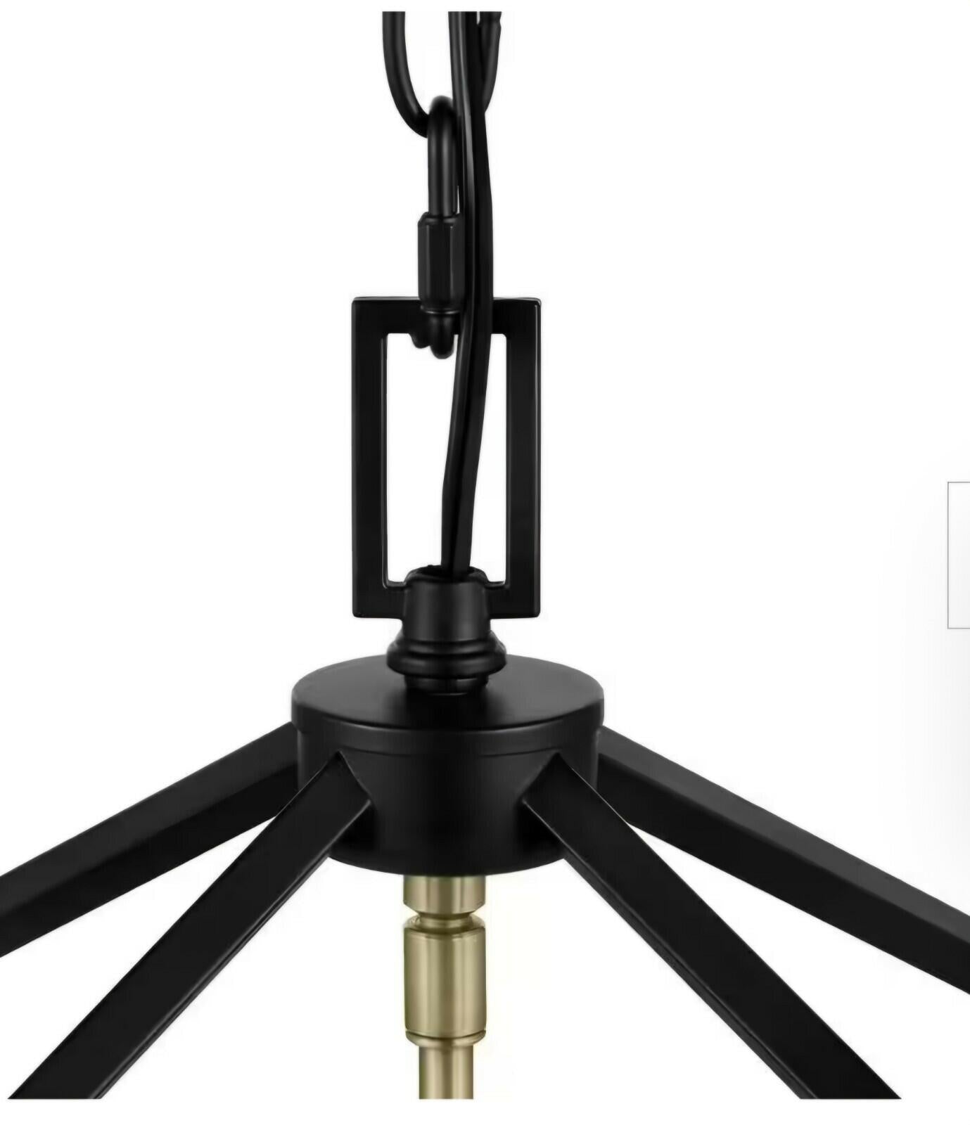 Home Decorators Weyburn 6-Light Brushed Brass Farmhouse Chandelier Light Fixture