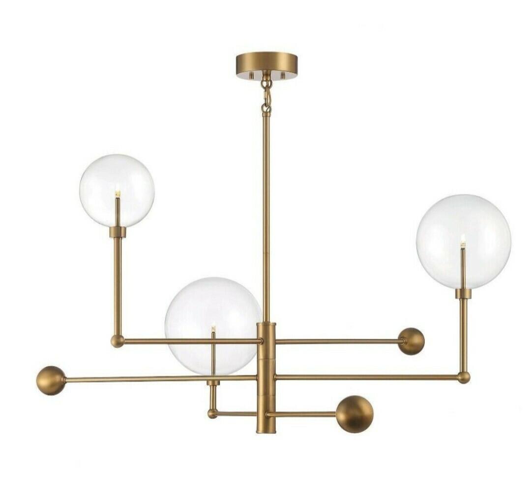 Savoy Meridian 3 Light Chandelier, English Bronze/Clear - M100100ORB