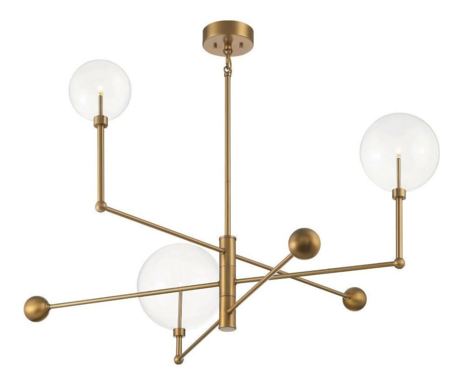 Savoy Meridian 3 Light Chandelier, English Bronze/Clear - M100100ORB