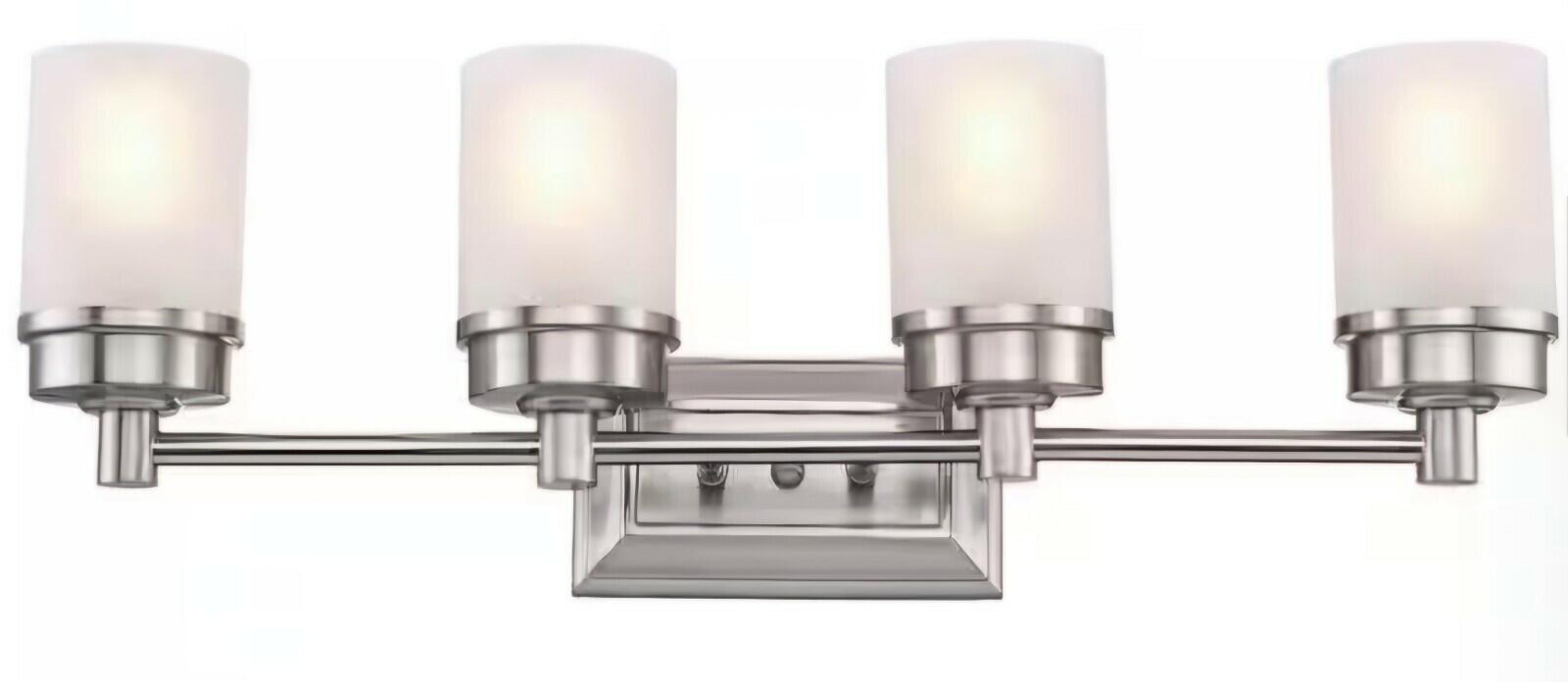 Hampton Bay Cade 27.5 in. 4-Light Brushed Nickel Bathroom Vanity Light Fixture