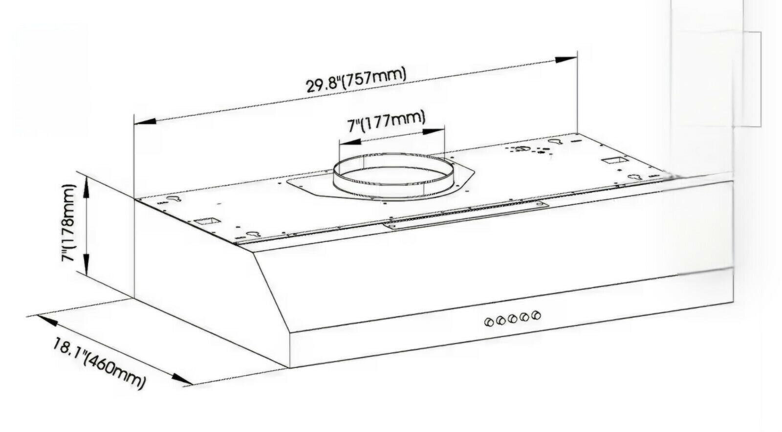 Sarela 30 in. W x 7 in. H 500CFM Convertible Under Cabinet Range Hood in