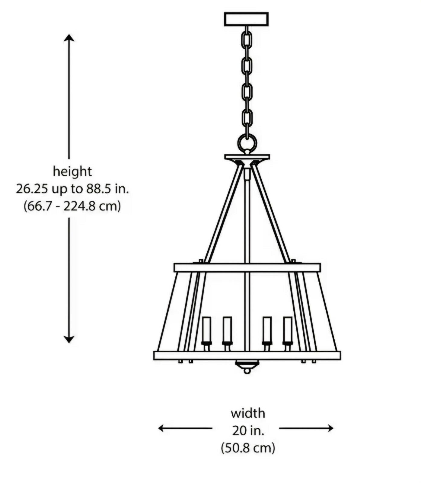 Lincoln 20 in. 4-Light Brushed Nickel Light with Metal and Clear Glass Shade