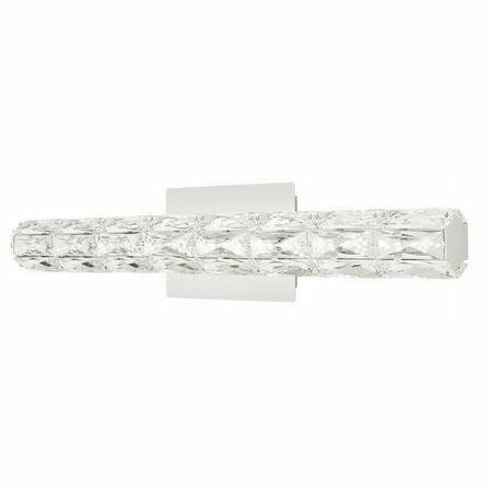 Keighley 24 Chrome Integrated LED Bathroom Vanity Light Bar with Crystal Shade