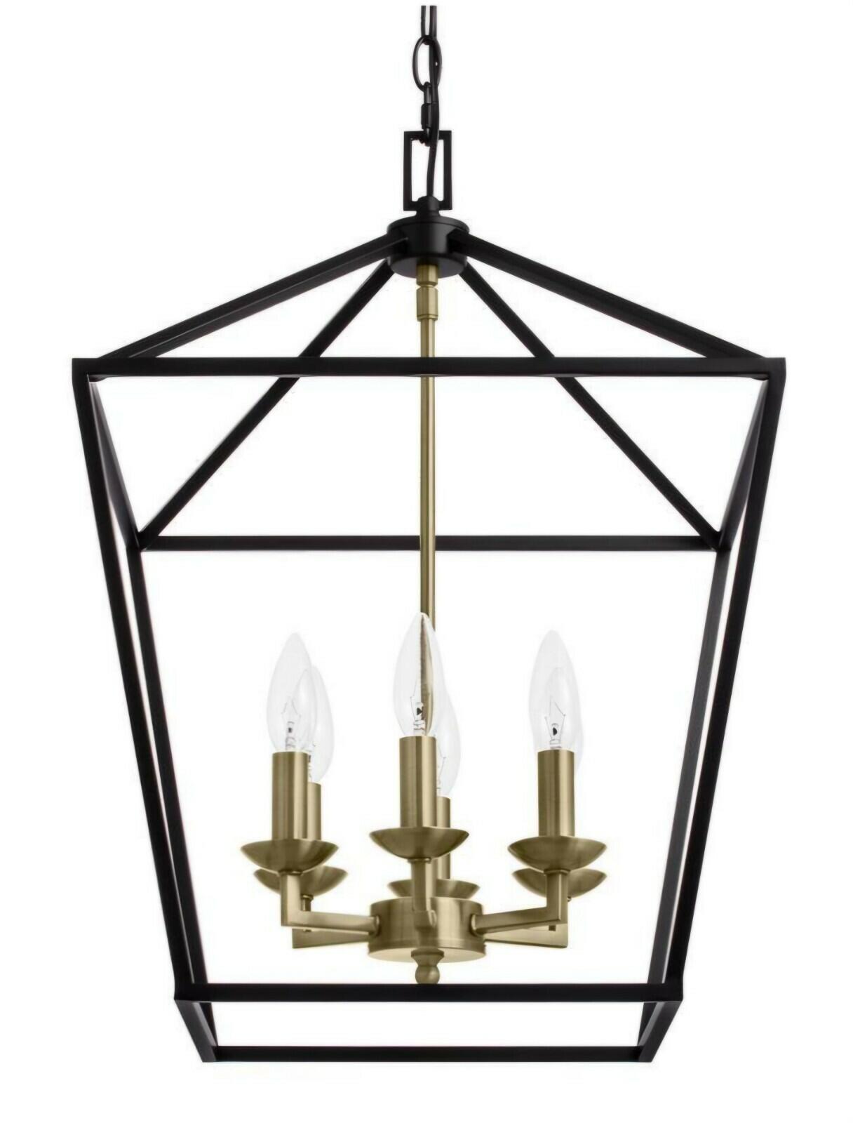 Home Decorators Weyburn 6-Light Brushed Brass Farmhouse Chandelier Light Fixture