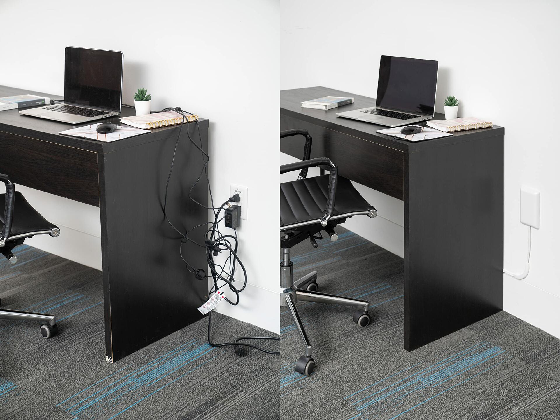 Sleek Socket 6 Outlet Surge Protector, Ultra-Thin Outlet Concealer with Cord Concealer Kit, 6-Foot Cord, Universal Size (Ideal for Home Office & Home Theater)