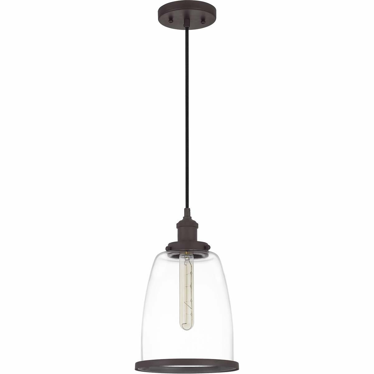Quoizel LEOC1508OZ Leo Glass Mini Pendant Ceiling Light, 1-Light 100 Watt, Old