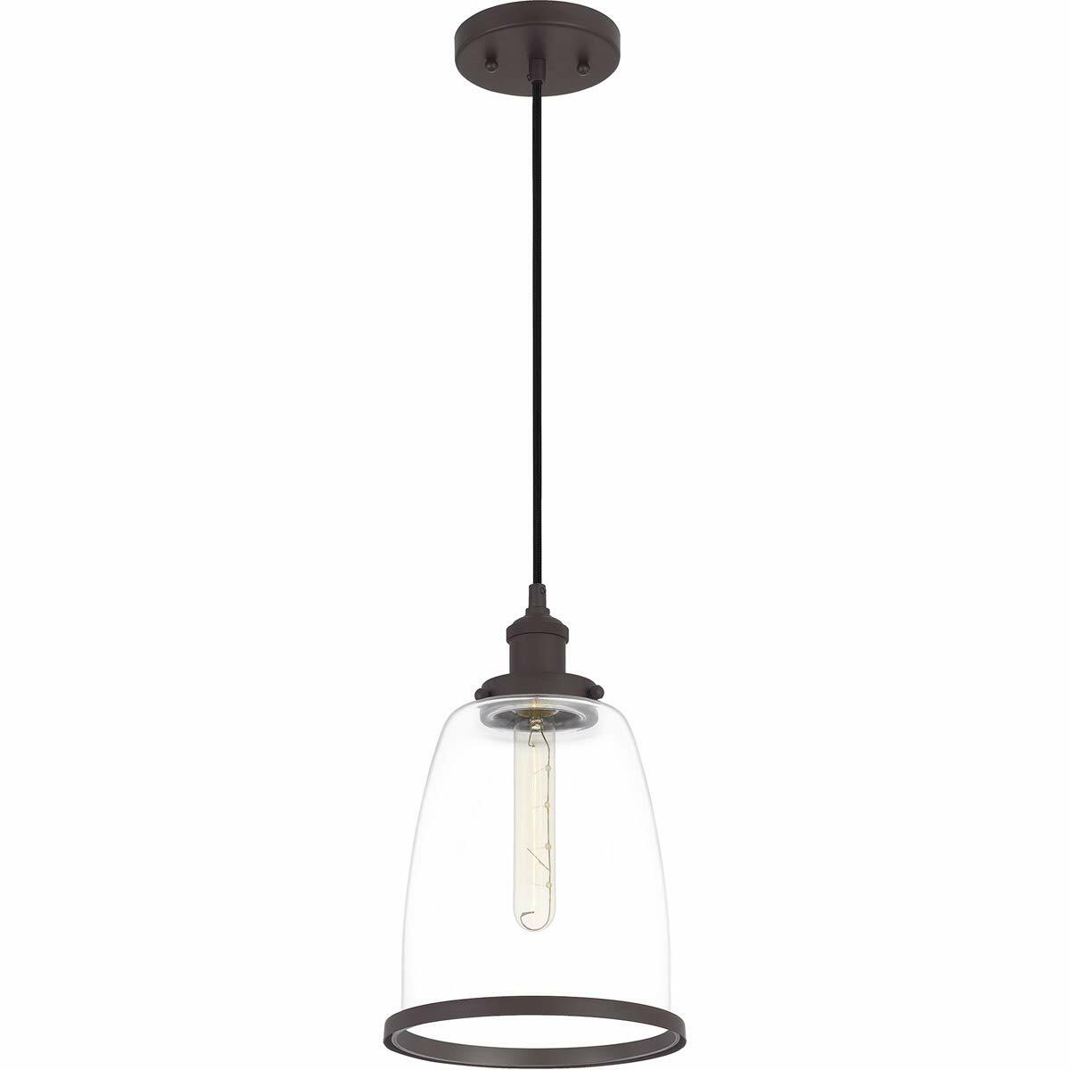 Quoizel LEOC1508OZ Leo Glass Mini Pendant Ceiling Light, 1-Light 100 Watt, Old