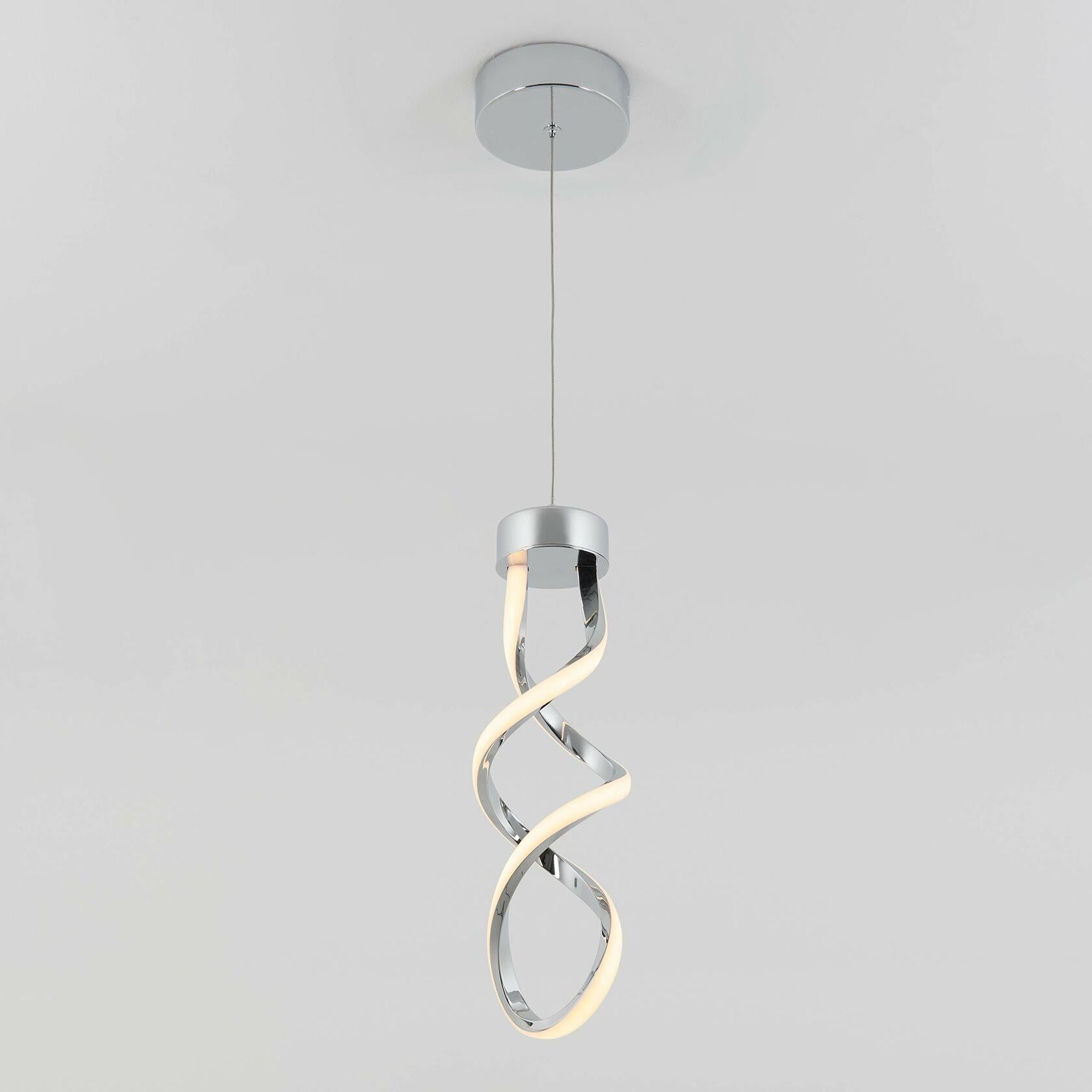 Artika Swirl LED Mini Pendant 1- Light Fixture, Chrome 1005261812 PDT1-SWR