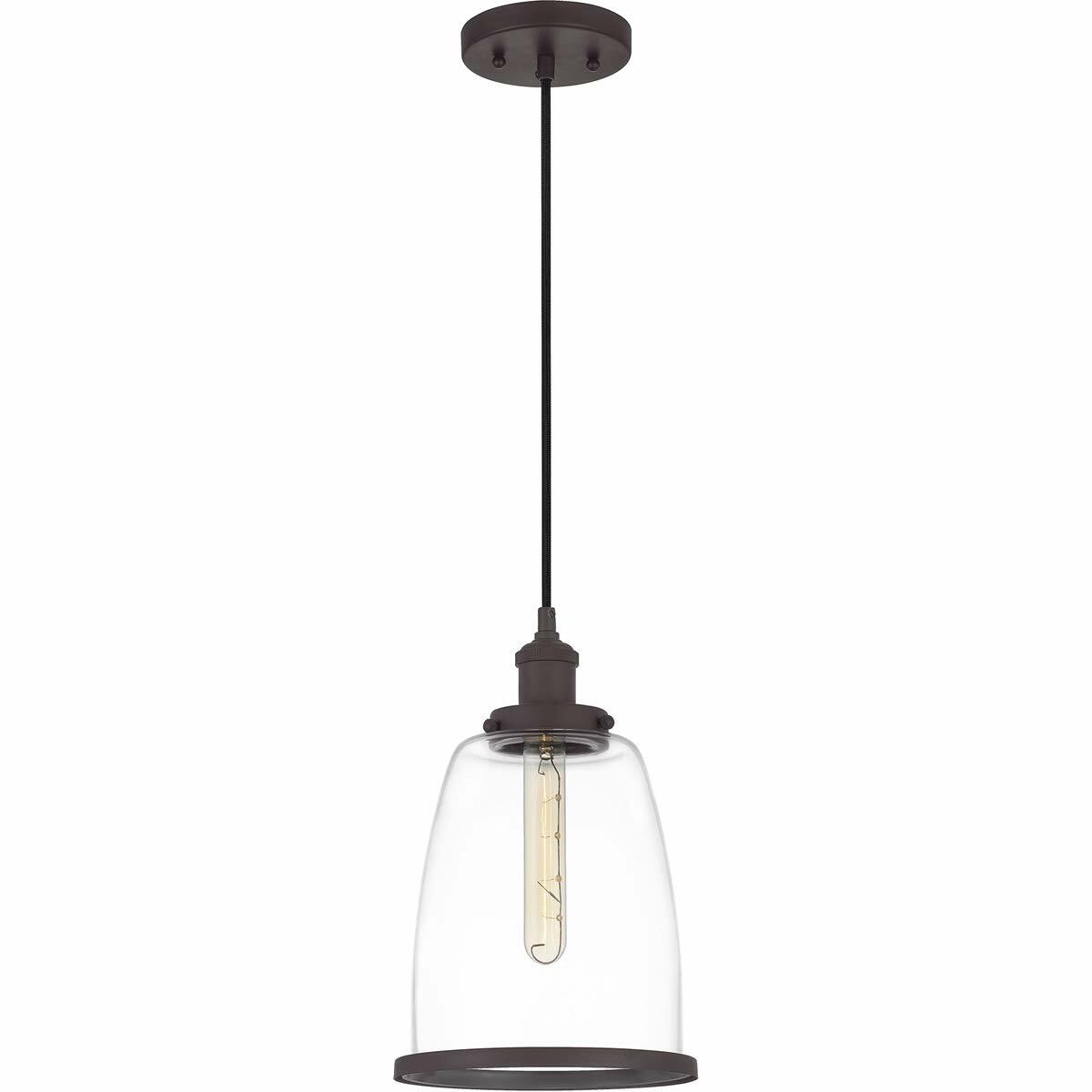 Quoizel LEOC1508OZ Leo Glass Mini Pendant Ceiling Light, 1-Light 100 Watt, Old