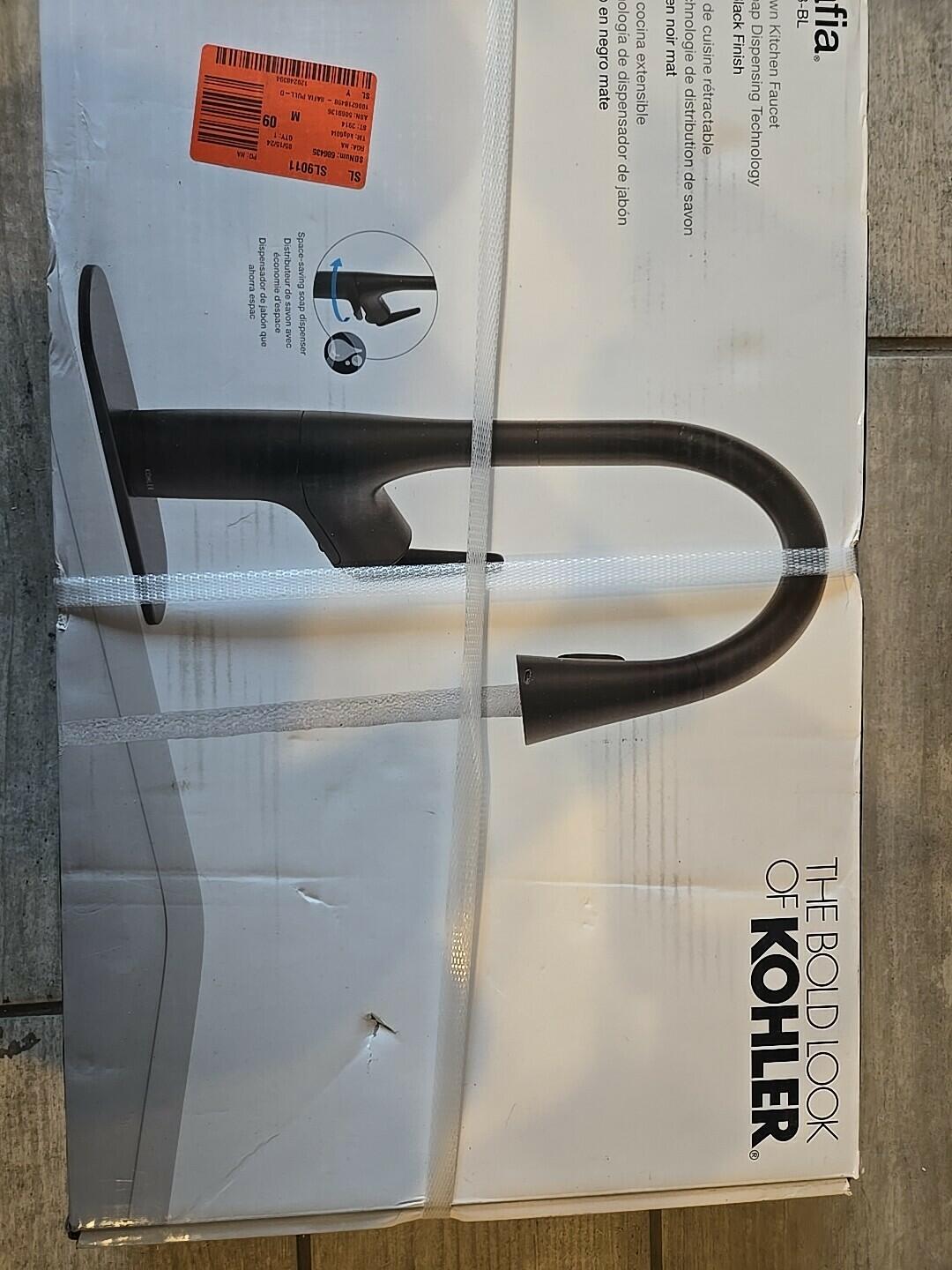 Kohler Safia Pull Down Kitchen Faucet with Soap Dispenser - Matte Black...