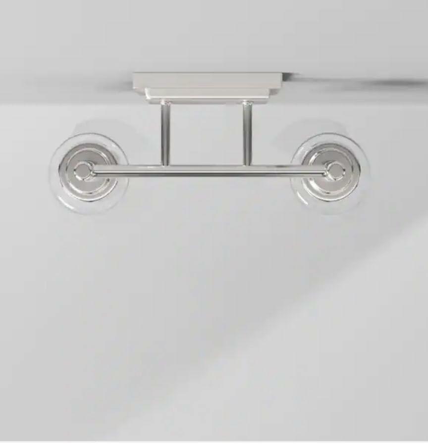 Home Decorators Wakefield 15 in. 2-Light Brushed Nickel Modern Indoor Vanity with Clear Glass Shades