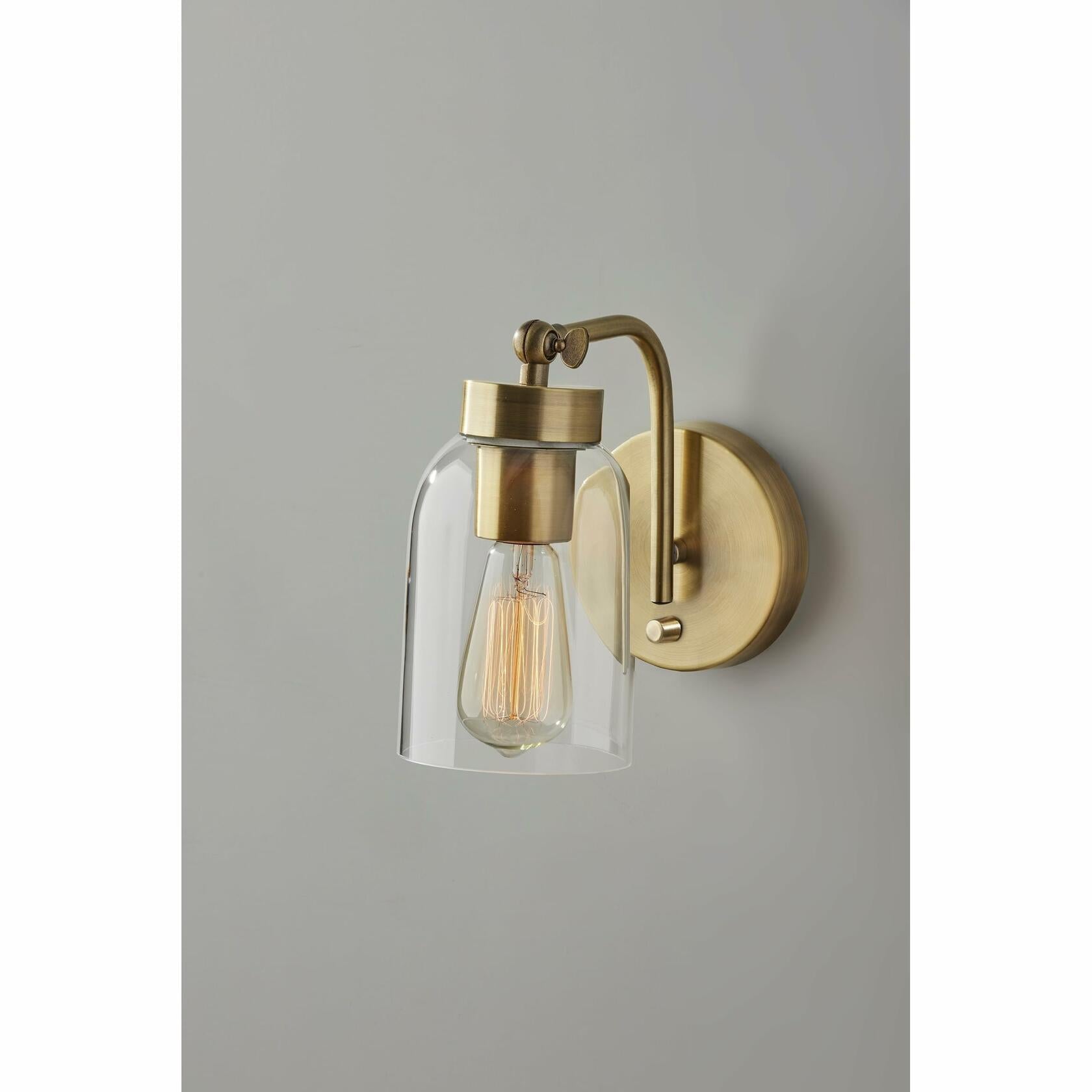 Adesso 4286-21 Bristol 1 Light 5 inch Antique Brass Wall Lamp Wall Light