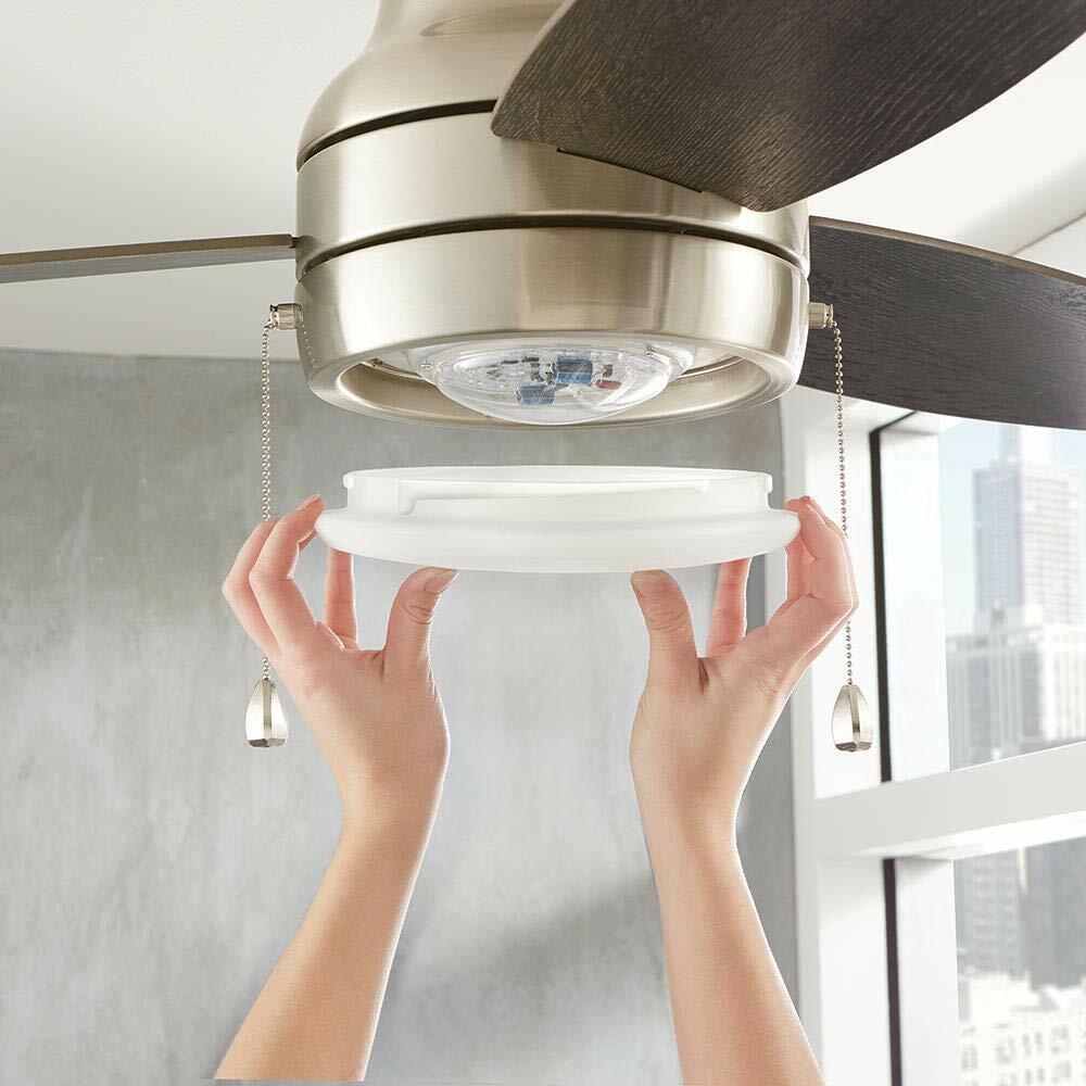 Ashby Park 44 in. White Color Changing Integrated LED Brushed Nickel Ceiling Fan with Light Kit and 3 Reversible Blades