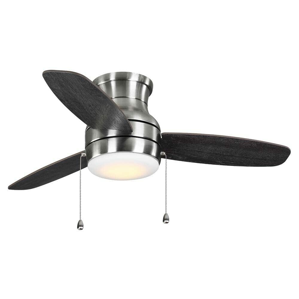 Ashby Park 44 in. White Color Changing Integrated LED Brushed Nickel Ceiling Fan with Light Kit and 3 Reversible Blades