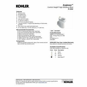 KOHLER Anglesey Accuflush Ch Bowl 1.28 Gpf