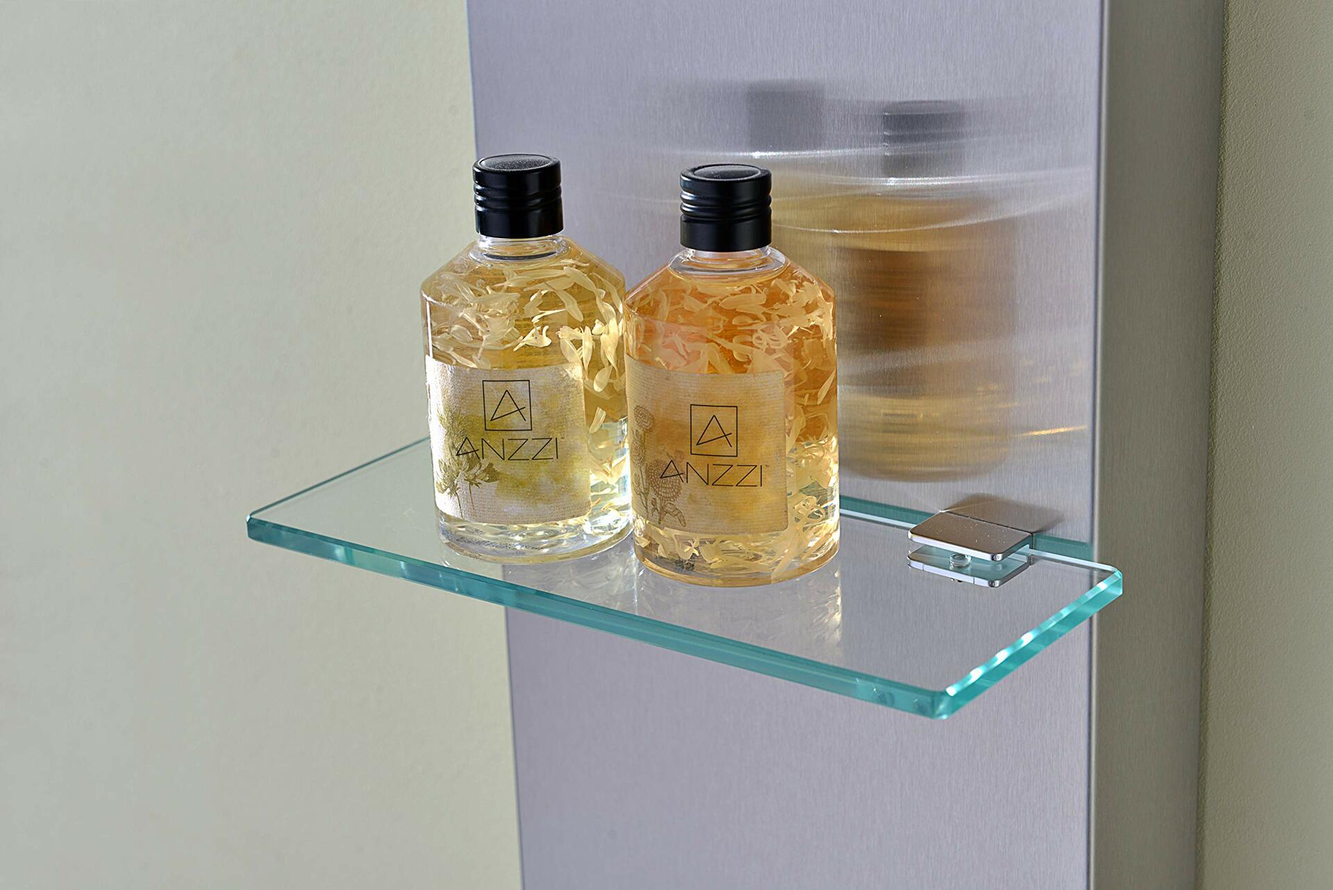 ANZZI Niagara 64" Body Massage 2-Jetted Shower Panel System with Heavy Rain Shower and Spray Wand in Brushed Nickel | Rainfall Waterfall Tower System with Handheld Shower | SP-AZ023