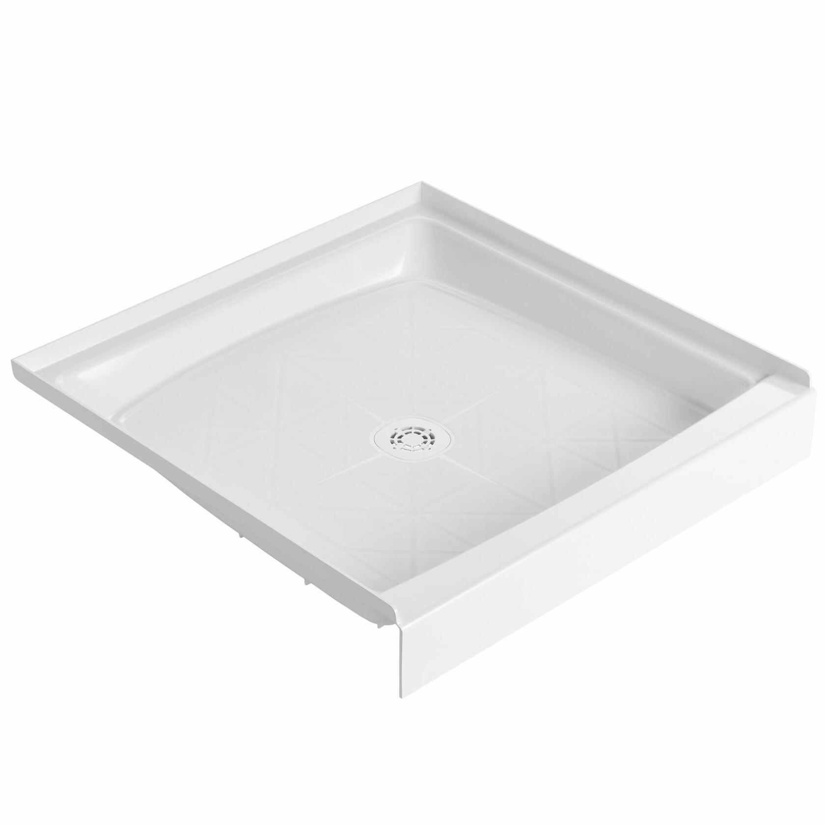 PROFLO PFSB3434 Morenci 34" x 34" Square Shower Base with Single Threshold and Center Drain - White