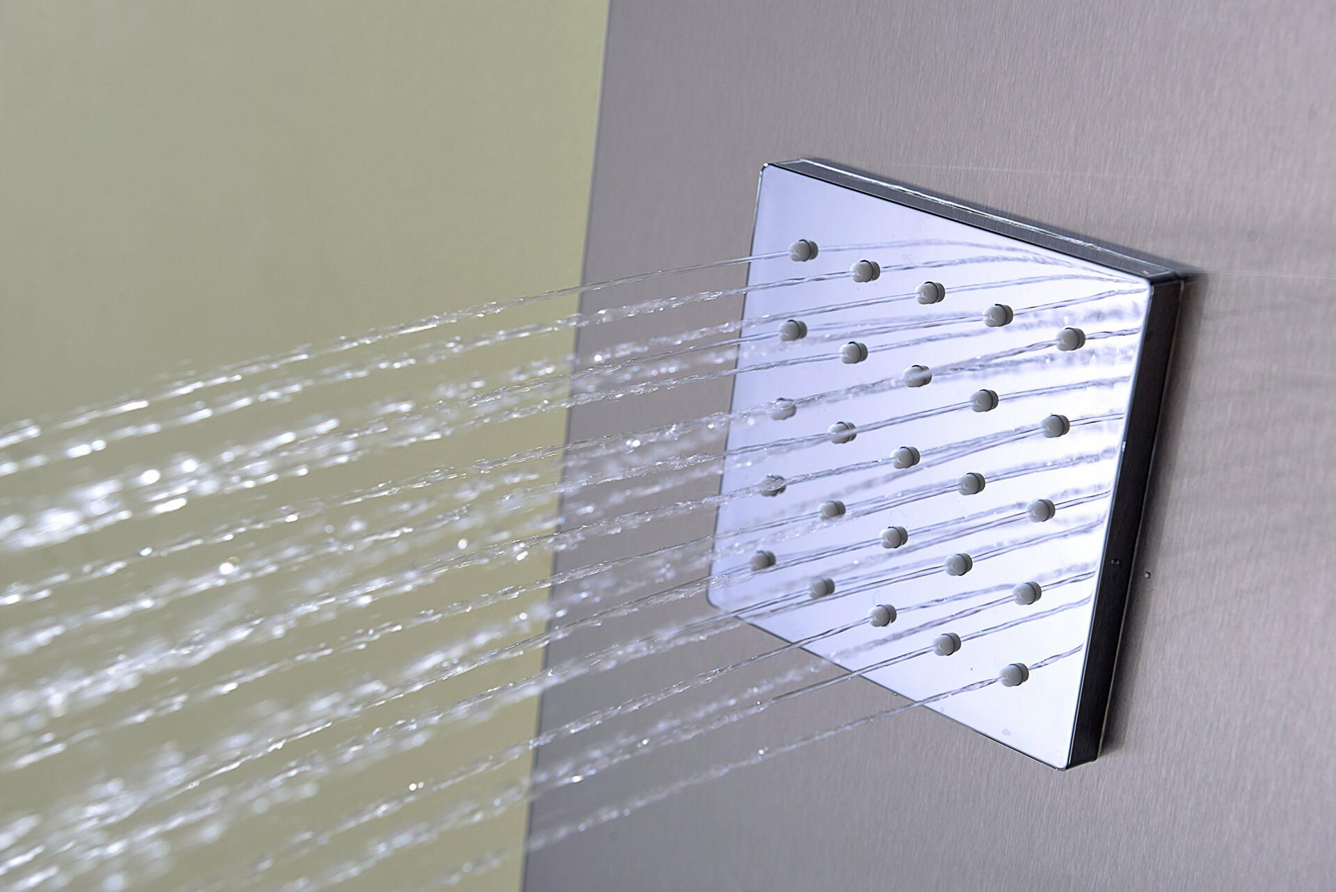 ANZZI Niagara 64" Body Massage 2-Jetted Shower Panel System with Heavy Rain Shower and Spray Wand in Brushed Nickel | Rainfall Waterfall Tower System with Handheld Shower | SP-AZ023