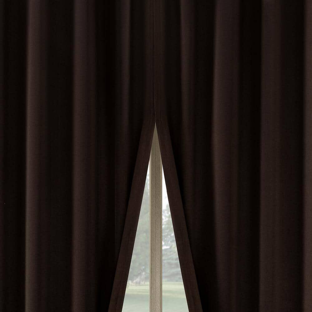 Sun Zero Aria 2-pack Magnetic Closure Theater Grade 100% Blackout Back Tab Curtain Panel Pair 52 x84 Chocolate Brown