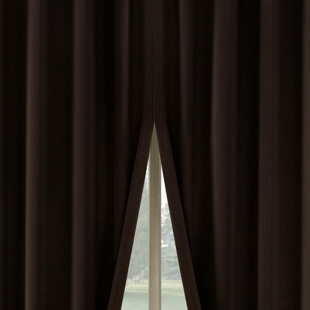 Sun Zero Aria 2-pack Magnetic Closure Theater Grade 100% Blackout Back Tab Curtain Panel Pair 52 x84 Chocolate Brown