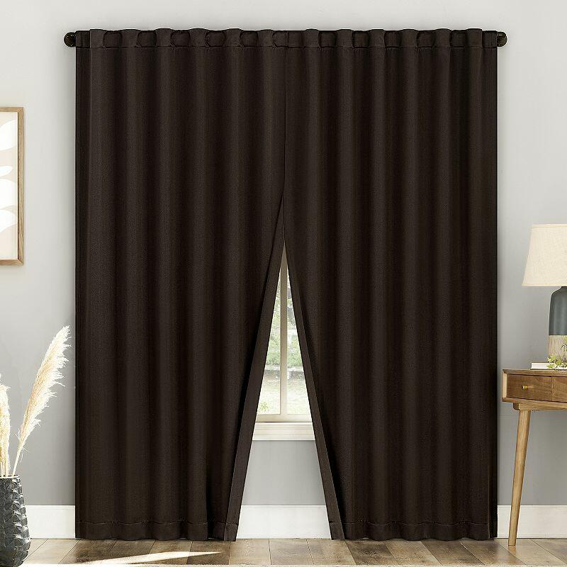 Sun Zero Aria 2-pack Magnetic Closure Theater Grade 100% Blackout Back Tab Curtain Panel Pair 52 x84 Chocolate Brown