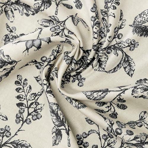 Ricardo | Waverly Gardens Tailored Valance | 84" W x 13" L | Black | Farmhouse Curtains | Great for Layering | Vibrant Leaf Design | Unlined Soft Cotton | Light-Filtering | Machine Washable