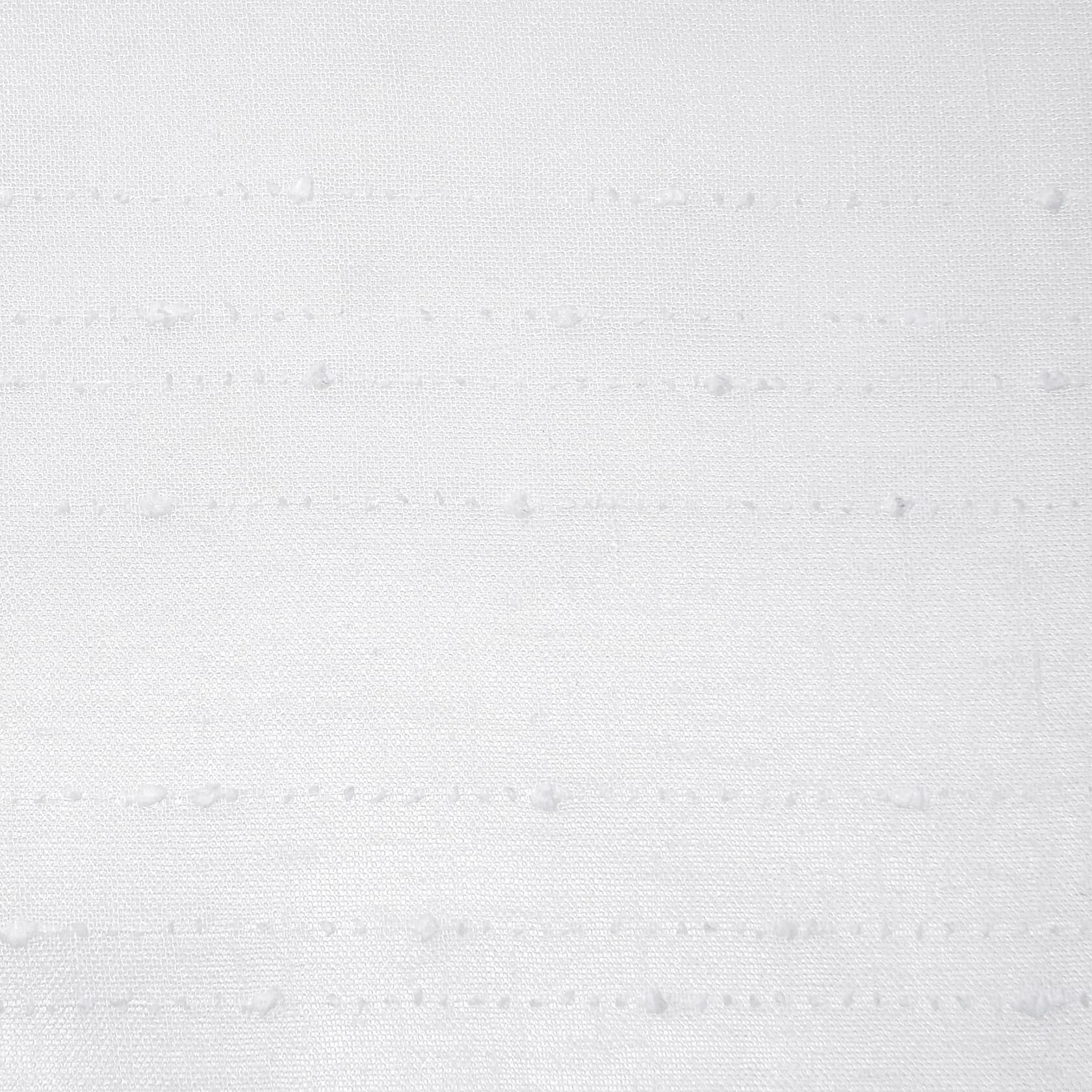 Clean Window Textured Slub Stripe 2-Pack Anti-Dust Allergy/Pet Friendly Sheer Cafe Curtain Pair, White, 52" W x 24" L (2 Panels)