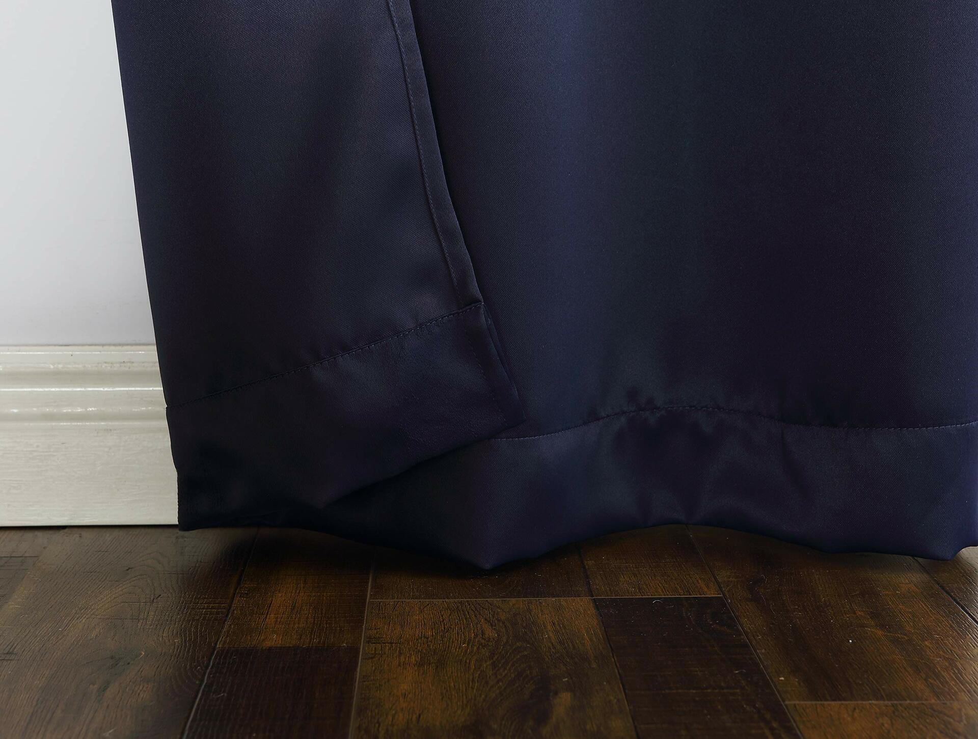 Sun Zero Easton Energy Saving Blackout Grommet Curtain Panel, 84.00" x 40.00", Navy Blue