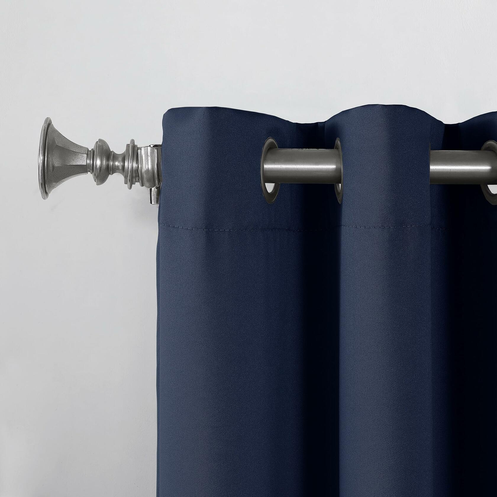Sun Zero Becca Energy Efficient Grommet Curtain Panel, 40" x 84", Navy Blue
