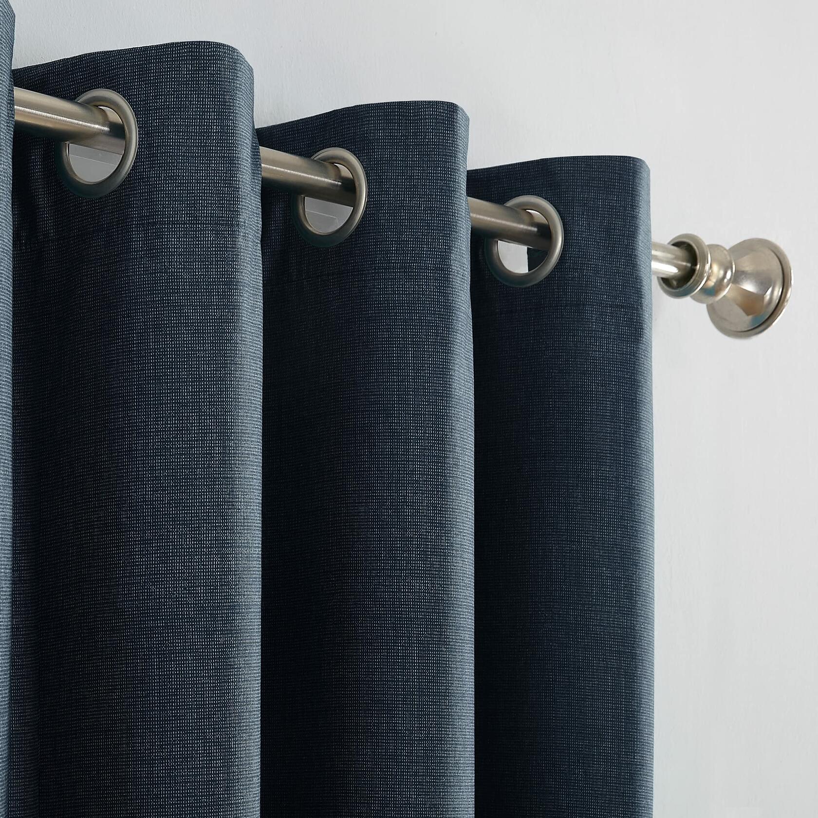 Sun Zero Columbia Thermal Insulated 100% Blackout Grommet Curtain Single Panel, 50" x 95", Navy Blue