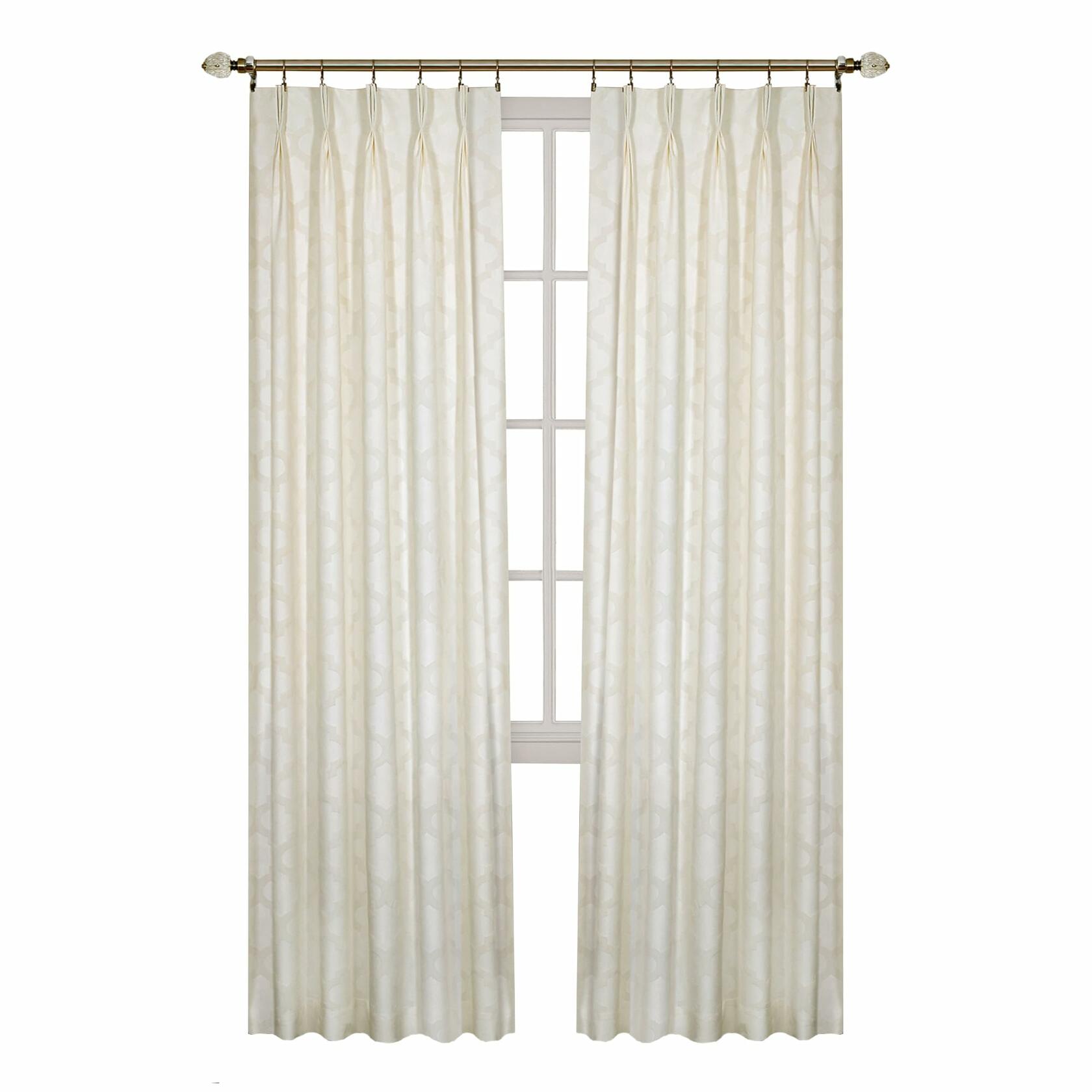 Windsor Room Darkening Pinch Pleat Panel Window Curtains - 34 x 84 Inch (Ivory) - Polyester Soft Window Panel Blackout Drapes - Pleated Window Shades for Bedroom & Living Room by Achim Home Decor