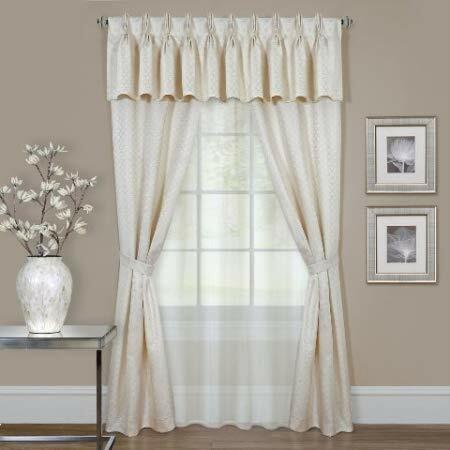 Achim Importing CL6P63IV06 55 x 63 in.Claire Window Curtain Set44; Ivory - 6 Piece