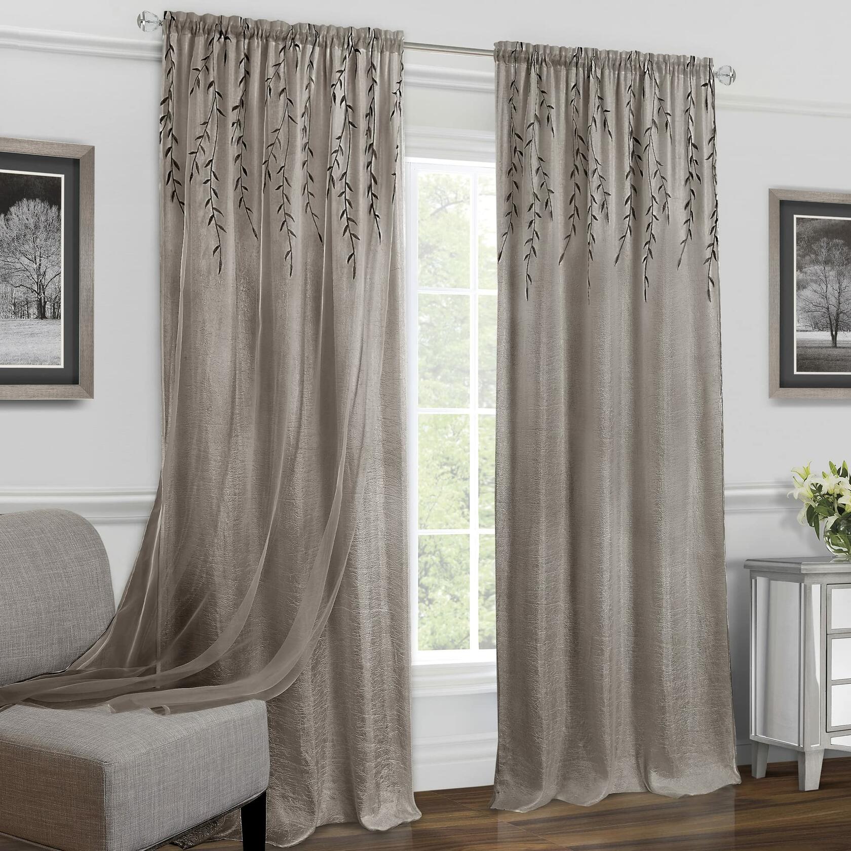 ACHIM Light Filtering Rod Pocket Panel Window Curtain - 63 Inch Length, 42 Inch Width - Toffee - Machine Washable Soft Polyester Drapes for Bedroom Living & Dining Room Home Decor