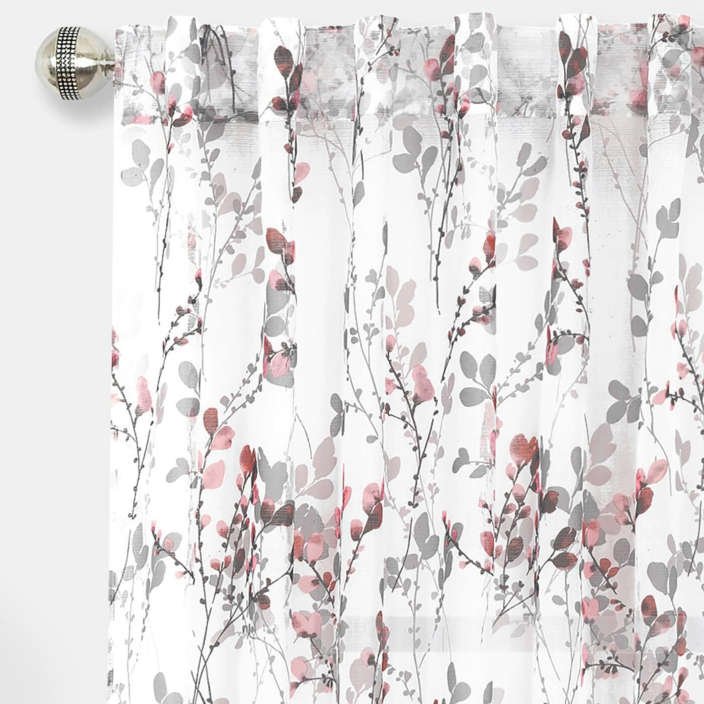 Achim Home Furnishings Misty Back Tab Window Curtain Panel, 52" x 63", Blush