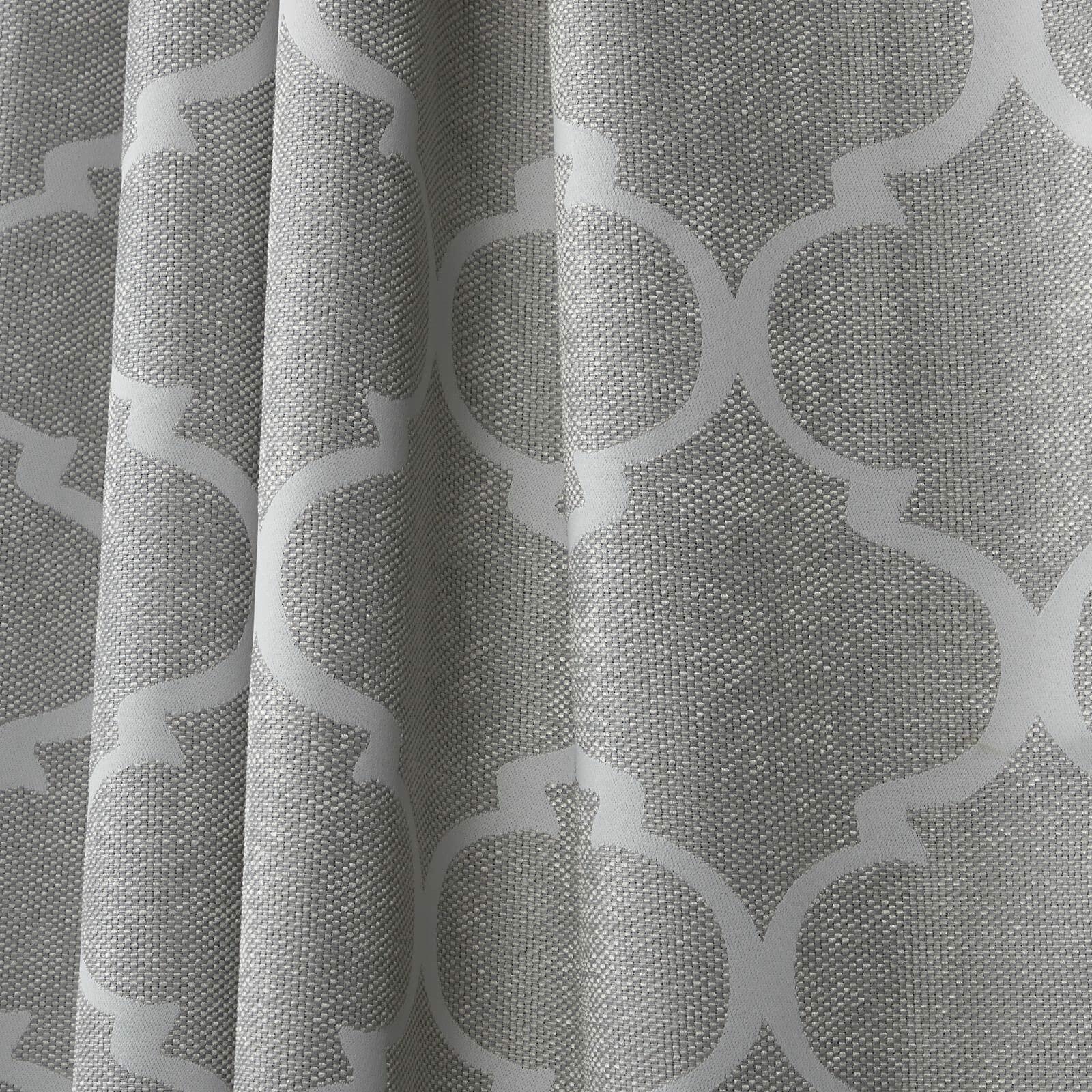 Nicole Miller Treillage Woven Blackout Hidden Tab Top Curtain Panel, Dove Grey, 52x84, 2 Piece